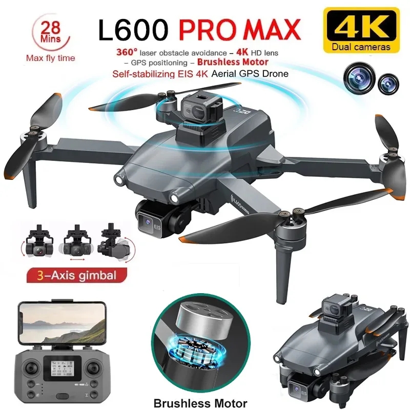 L600 PRO MAX GPS Drone Profess - Drone Gimbal Brushless 评论和价格