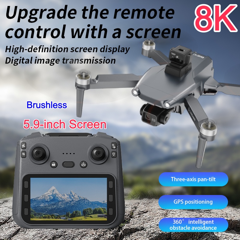8K ESC Dual Camera Drone GPS P - Drone Gimbal 3 Axis 评论和价格